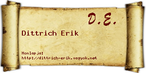 Dittrich Erik névjegykártya
